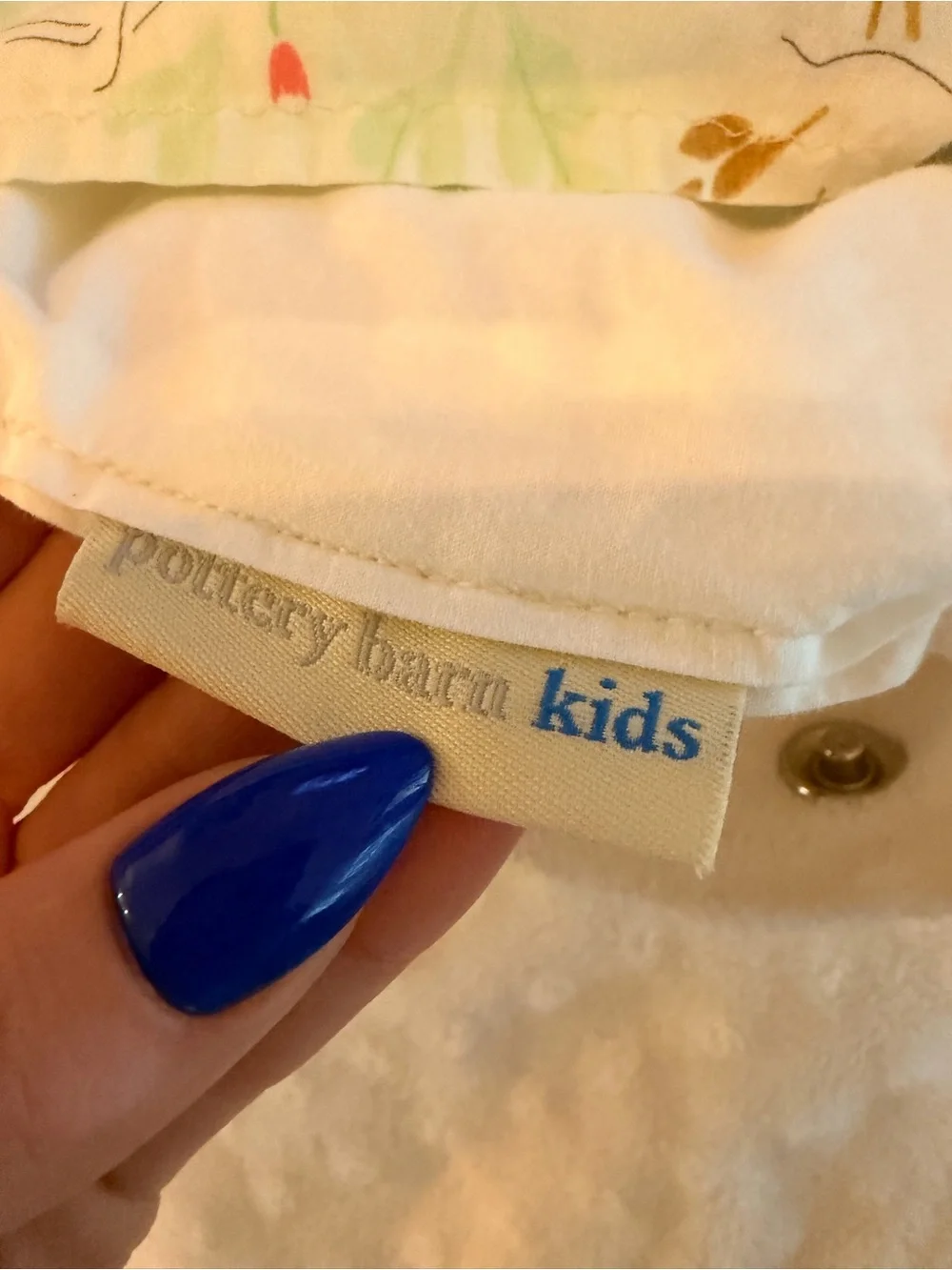 Pottery Barn Kids Duvet and Duvet Cover with Gold & Mint Botanical Print